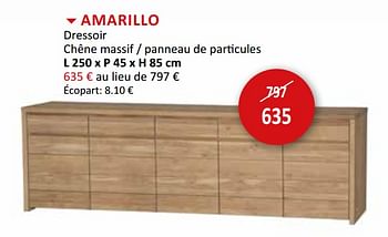 Promotions Amarillo dressoir chêne massif - panneau de particules - Produit maison - Weba - Valide de 18/03/2020 à 19/04/2020 chez Weba