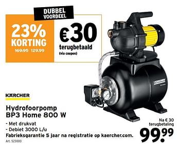 Promoties Karcher hydrofoorpomp bp3 home 800 w - Kärcher - Geldig van 25/03/2020 tot 31/03/2020 bij Gamma