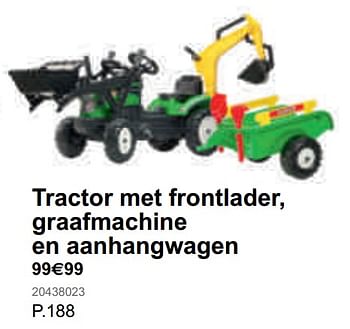 Promoties Tractor met frontlader graafmachine en aanhangwagen - Falk - Geldig van 20/03/2020 tot 03/05/2020 bij Fun