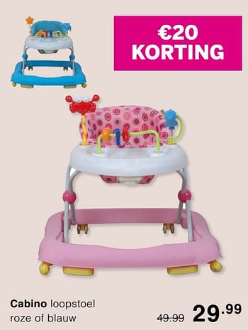 Promoties Cabino loopstoel roze of blauw - Cabino - Geldig van 22/03/2020 tot 29/03/2020 bij Baby & Tiener Megastore
