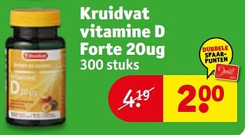Promotions Kruidvat vitamine d forte 20ug - Produit maison - Kruidvat - Valide de 23/03/2020 à 05/04/2020 chez Kruidvat