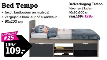 Promotions Bed tempo - Produit maison - Leen Bakker - Valide de 23/03/2020 à 05/04/2020 chez Leen Bakker
