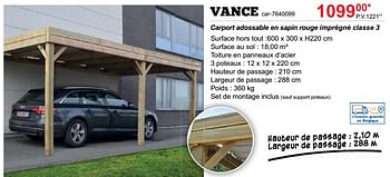 Promotions Carports en bois vance - Produit maison - Dema - Valide de 15/03/2020 à 31/12/2020 chez Dema