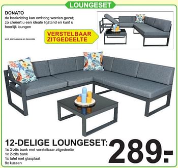 Promoties Loungeset 12-delige loungeset - Huismerk - Van Cranenbroek - Geldig van 23/03/2020 tot 13/04/2020 bij Van Cranenbroek