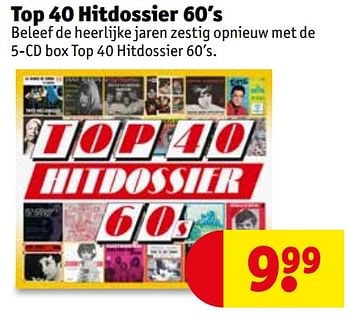 Promoties Top 40 hitdossier 60`s - Huismerk - Kruidvat - Geldig van 23/03/2020 tot 05/04/2020 bij Kruidvat