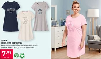 Promoties Nachthemd voor dames - Queentex - Geldig van 30/03/2020 tot 05/04/2020 bij Aldi