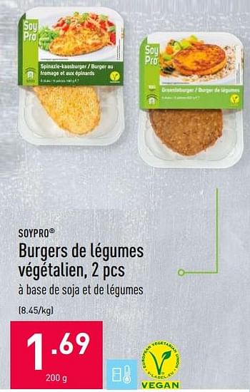 Promotions Burgers de légumes végétalien - Soypro - Valide de 30/03/2020 à 05/04/2020 chez Aldi