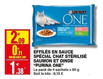 Promotions Effilés en sauce spécial chat stérilisé saumon et dinde purina one - Purina - Valide de 25/03/2020 à 05/04/2020 chez Coccinelle
