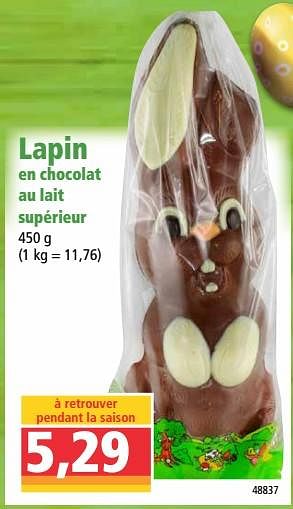 Promoties Lapin en chocolat au lait supérieur - Rohan - Geldig van 01/04/2020 tot 07/04/2020 bij Norma