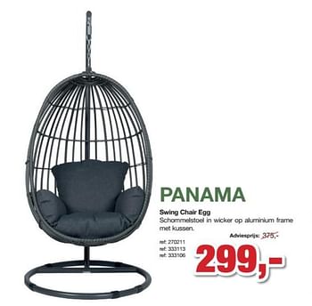 Promotions Panama swing chair egg - Produit maison - Paradisio - Valide de 28/03/2020 à 11/04/2020 chez Paradisio