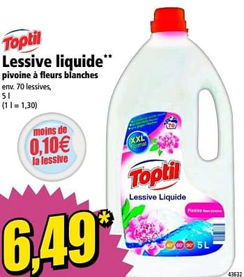 Promotions Lessive liquide pivoine à fleurs blanches - Toptil - Valide de 01/04/2020 à 07/04/2020 chez Norma