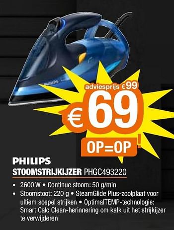 Promoties Philips stoomstrijkljzer phgc493220 - Philips - Geldig van 27/03/2020 tot 31/03/2020 bij Expert