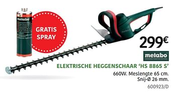 Promoties Metabo elektrische heggenschaar hs 8865 s - Metabo - Geldig van 23/03/2020 tot 21/06/2020 bij HandyHome