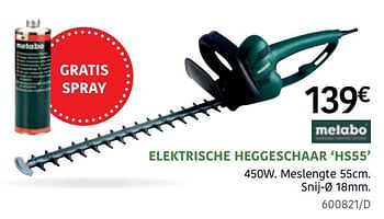 Promoties Metabo elektrische heggeschaar hs55 - Metabo - Geldig van 23/03/2020 tot 21/06/2020 bij HandyHome