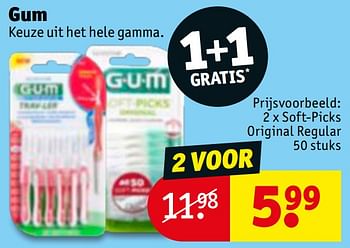 Aanmoediging consumptie Relatie GUM Gum soft-picks original regular - Promotie bij Kruidvat
