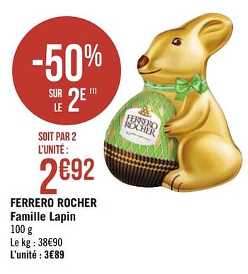 Promotions Ferrero rocher famille lapin - Ferrero - Valide de 30/03/2020 à 13/04/2020 chez Super Casino
