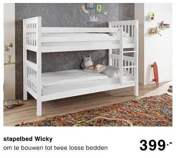 Promoties Stapelbed wicky - Huismerk - Baby & Tiener Megastore - Geldig van 29/03/2020 tot 18/04/2020 bij Baby & Tiener Megastore
