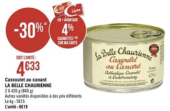 Promotions Cassoulet au canard la belle chaurienne - La Belle Chaurienne - Valide de 30/03/2020 à 13/04/2020 chez Super Casino