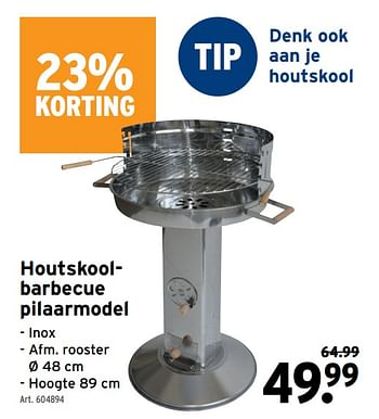 Promoties Houtskoolbarbecue pilaarmodel - Huismerk - Gamma - Geldig van 01/04/2020 tot 14/04/2020 bij Gamma