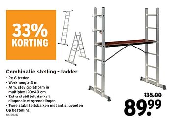 Promoties Combinatie stelling - ladder - Huismerk - Gamma - Geldig van 01/04/2020 tot 14/04/2020 bij Gamma
