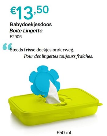 Promoties Babydoekjesdoos boite lingette - Huismerk - Tupperware - Geldig van 18/03/2020 tot 07/06/2020 bij Tupperware