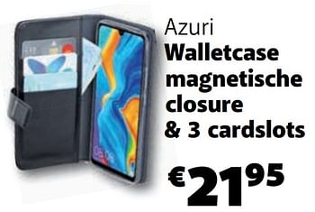 Promoties Azuri walletcase magnetische closure + 3 cardslots - Azuri - Geldig van 01/04/2020 tot 20/04/2020 bij Base
