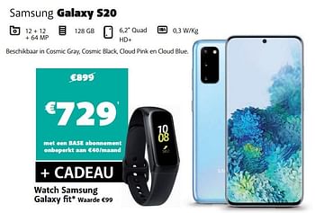 Promoties Samsung galaxy s20 - Samsung - Geldig van 01/04/2020 tot 20/04/2020 bij Base
