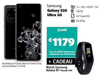 Promoties Samsung galaxy s20 ultra 5g - Samsung - Geldig van 01/04/2020 tot 20/04/2020 bij Base