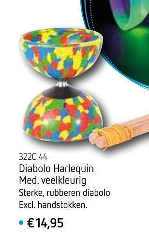 Promotions Diabolo harlequin med. veelkleurig - Produit Maison - De Speelvogel - Valide de 24/03/2020 à 31/08/2020 chez De Speelvogel