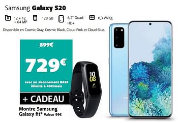 Promotions Samsung galaxy s20 - Samsung - Valide de 01/04/2020 à 20/04/2020 chez Base