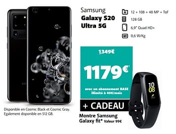 Promotions Samsung galaxy s20 ultra 5g - Samsung - Valide de 01/04/2020 à 20/04/2020 chez Base