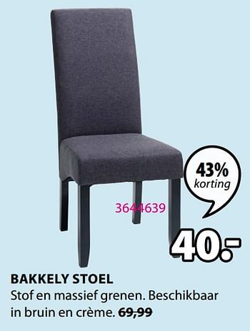 Promotions Bakkely stoel - Produit Maison - Jysk - Valide de 30/03/2020 à 13/04/2020 chez Jysk