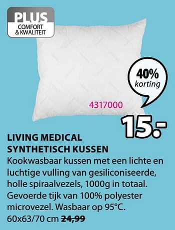 Promoties Living medical synthetisch kussen - Huismerk - Jysk - Geldig van 30/03/2020 tot 13/04/2020 bij Jysk