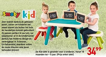 Promoties Kid-tafel - Smoby - Geldig van 30/03/2020 tot 20/04/2020 bij Vavantas