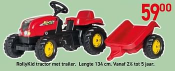 Promoties Rollykid tractor met trailer - Rolly toys - Geldig van 30/03/2020 tot 20/04/2020 bij Vavantas