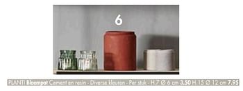 Promoties Planti bloempot cement en resin - Huismerk - Casa - Geldig van 30/03/2020 tot 26/04/2020 bij Casa