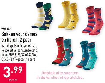 Promoties Sokken voor dames en heren - Walkx - Geldig van 06/04/2020 tot 12/04/2020 bij Aldi