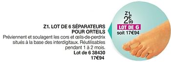 Promotions Lot de 6 séparateurs pour orteils - Epitact - Valide de 18/03/2020 à 15/06/2020 chez Damart