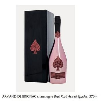 Promotions Armand de brignac champagne brut rosé ace of spades - Champagne - Valide de 21/03/2020 à 20/06/2020 chez De Bijenkorf