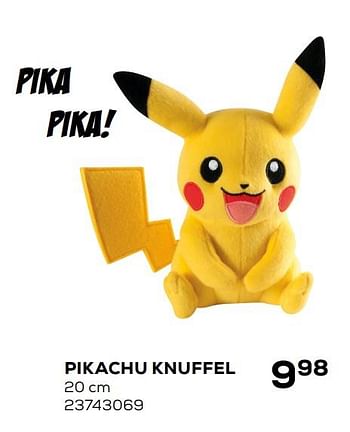 Promoties Pikachu knuffel - Pokemon - Geldig van 03/04/2020 tot 03/05/2020 bij Supra Bazar