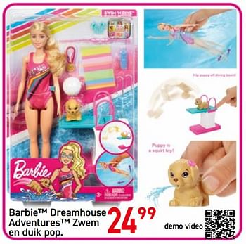 Promoties Barbie dreamhouse adventures zwem en duik pop - Mattel - Geldig van 30/03/2020 tot 20/04/2020 bij Tuf Tuf