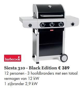 Promoties Barbecook siesta 310 - black edition - Barbecook - Geldig van 03/04/2020 tot 30/09/2020 bij Desomer-Plancke