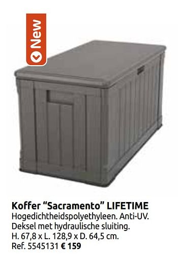 Promoties Koffer sacramento lifetime - Lifetime - Geldig van 02/04/2020 tot 30/06/2020 bij BricoPlanit