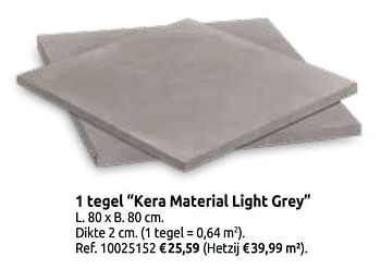Promoties 1 tegel kera material light grey - Huismerk - BricoPlanit - Geldig van 02/04/2020 tot 30/06/2020 bij BricoPlanit