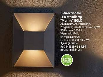 Promoties Bidirectionele led-wandlamp morino eglo - Eglo - Geldig van 02/04/2020 tot 30/06/2020 bij BricoPlanit