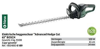 Promoties Elektrische heggenschaar advanced hedge cut 65 bosch - Bosch - Geldig van 02/04/2020 tot 30/06/2020 bij BricoPlanit