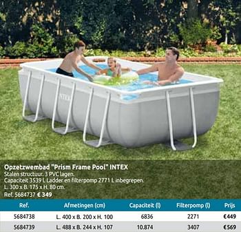 Promoties Opzetzwembad prism frame pool intex - Intex - Geldig van 02/04/2020 tot 30/06/2020 bij BricoPlanit