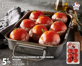 Promotions 8 tomates ou 6 pommes de terre farcies auchan - Produit Maison - Auchan Ronq - Valide de 01/04/2020 à 13/04/2020 chez Auchan Ronq