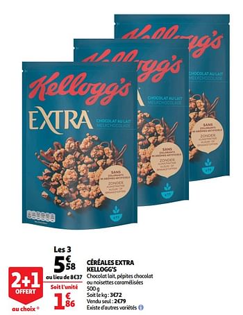 Promoties Céréales extra kellogg`s - Kellogg's - Geldig van 01/04/2020 tot 13/04/2020 bij Auchan