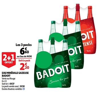 Promotions Eau minérale gazeuse badoit - Badoit - Valide de 01/04/2020 à 13/04/2020 chez Auchan Ronq